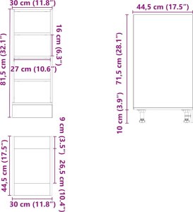 vidaXL vidaXL Dolna szafka Sonoma Oak 30x44,5x81,5 cm Drewno klejone 9