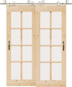 vidaXL vidaXL System do mocowania drzwi przesuwnych, 183 cm, stal, srebrny 1