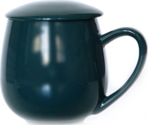 Cup&You Kubek z zaparzaczem i pokrywką ciemnozielony - idealny zestaw do przygotowania herbaty, perfekcyjny podarunek prezent dla mamy, taty, babci, dziadka 1