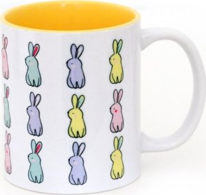 Cup&You Kubek Sunny Bunnies - kolorowy kubek 300ml na kawę i herbatę z uroczymi zajączkami - uniwersalny prezent, upominek na Wielkanoc 1