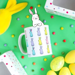 Cup&You Kubek Sunny Bunnies - kolorowy kubek 300ml na kawę i herbatę z uroczymi zajączkami 4