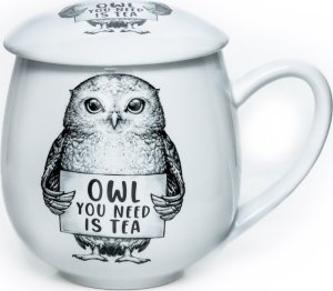 Cup&You Kubek z zaparzaczem i pokrywką sowa - idealny zestaw do parzenia herbaty, perfekcyjny podarunek prezent dla mamy, taty, babci, dziadka 1