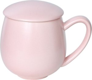 Cup&You Kubek z zaparzaczem i pokrywką różowy matowy - zestaw do przygotowania herbaty, perfekcyjny podarunek prezent dla mamy, taty, babci, dziadka 1