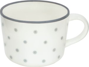 Cup&You Kubek w groszki biały - idealny do parzenia herbaty kawy, piekny prezent, upominek dla mamy, taty, babci, dziadka, niej i niego, teściowej 300ml 1