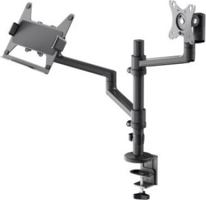 Goobay Uchwyt do monitora Deluxe z ramieniem na laptopa, czarny 1