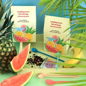 Cup&You NAJLEPSZE  OWOCOWE. Zestaw herbat owocowych z zaparzaczem - 10 saszetek 10x 5/8g z mieszankami owocowymi w różnych smakach + ananasowy zaparzacz, owocowy prezent upominek podarunek 7