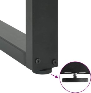 vidaXL Nogi do stolika kawowego, 3 szt., antracyt, 90x(72-73) cm, stal 9