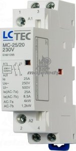 LCTec Stycznik modułowy MC-25/20 230V 25A 1P 1