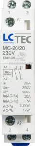 LCTec Stycznik modułowy MC-20/20 230V 20A 1P 2