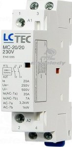 LCTec Stycznik modułowy MC-20/20 230V 20A 1P 3