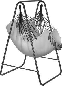 Tectake Fotel wiszący Alison, styl boho, nośność 160kg - szary 2