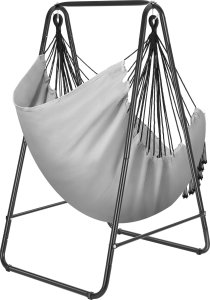 Tectake Fotel wiszący Alison, styl boho, nośność 160kg - szary 3