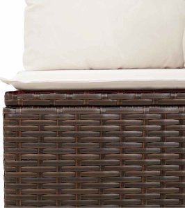 vidaXL 6-cz. zestaw wypoczynkowy do ogrodu, z poduszkami, brązowy 5