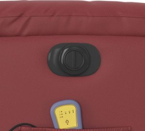 vidaXL Rozkładany fotel masujący, elektryczny, bordowy, sztuczna skóra 11