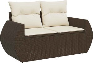 vidaXL 4-cz zestaw wypoczynkowy do ogrodu, poduszki, brązowy rattan PE 4