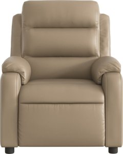 vidaXL Rozkładany fotel masujący, cappuccino, obity sztuczną skórą 7