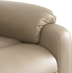 vidaXL Rozkładany fotel masujący, cappuccino, obity sztuczną skórą 9