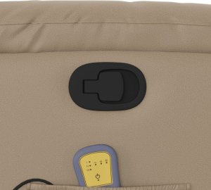 vidaXL Rozkładany fotel masujący, cappuccino, obity sztuczną skórą 10