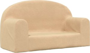 vidaXL Sofa dla dzieci, 2-os. , kremowa, miękki plusz 2