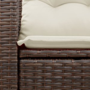 vidaXL Sofa ogrodowa z poduszkami, 2-osobowa, brązowa, polirattan 7