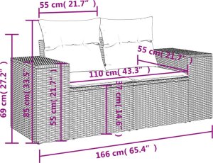 vidaXL 10-cz. zestaw mebli ogrodowych z poduszkami, brązowy polirattan 9