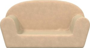 vidaXL Sofa dla dzieci, 2-os. , kremowa, miękki plusz 3