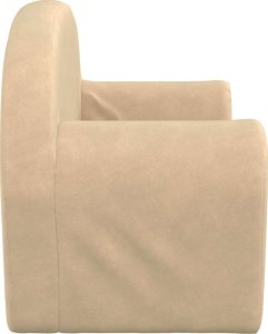 vidaXL Sofa dla dzieci, 2-os. , kremowa, miękki plusz 4