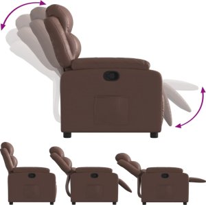 vidaXL Fotel rozkładany, brązowy, sztuczna skóra 4