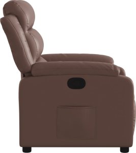 vidaXL Fotel rozkładany, brązowy, sztuczna skóra 7