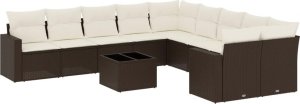 vidaXL 11-cz. zestaw mebli ogrodowych z poduszkami, brązowy, rattan PE 2