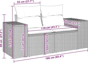 vidaXL 10-cz. zestaw mebli ogrodowych z poduszkami, brązowy polirattan 8