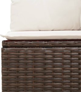vidaXL 10-cz. zestaw mebli ogrodowych z poduszkami, brązowy polirattan 3