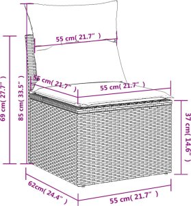 vidaXL 9-cz. zestaw mebli ogrodowych z poduszkami, brązowy, polirattan 11