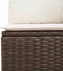 vidaXL 9-cz. zestaw mebli ogrodowych z poduszkami, brązowy, polirattan 12