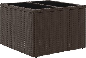 vidaXL Stolik ogrodowy ze szklanym blatem, brązowy, 55x55x37 cm 6