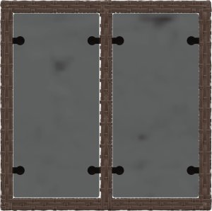 vidaXL Stolik ogrodowy ze szklanym blatem, brązowy, 55x55x37 cm 7