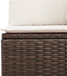vidaXL 11-cz. zestaw mebli ogrodowych z poduszkami, brązowy, rattan PE 6