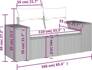 vidaXL 9-cz. zestaw mebli ogrodowych z poduszkami, brązowy, polirattan 8