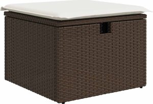 vidaXL 5-cz. zestaw mebli ogrodowych z poduszkami, brązowy, polirattan 5