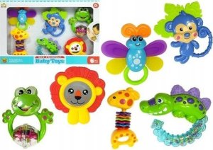 LeanToys Zestaw Grzechotek Gryzaków Kolorowe Zwierzątka Misiu Żabka LEAN Toys 1