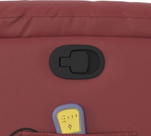 vidaXL Podnoszony fotel masujący, rozkładany, winna czerwień, ekoskóra 11