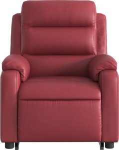 vidaXL Podnoszony fotel masujący, rozkładany, winna czerwień, ekoskóra 8
