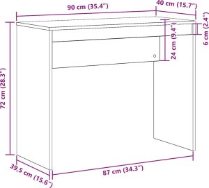 Biurko vidaXL Brązowe 90 cm x 40 cm 9