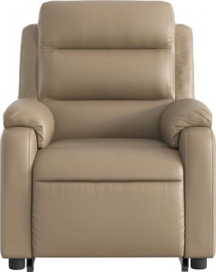 vidaXL Podnoszony fotel masujący, rozkładany, cappuccino, ekoskóra 8