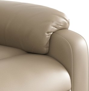 vidaXL Rozkładany fotel masujący, elektryczny, cappuccino, ekoskóra 10