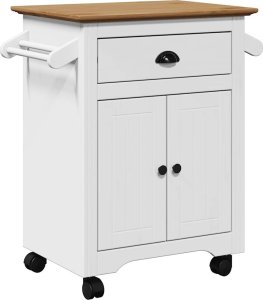vidaXL vidaXL Wózek kuchenny, BODO, biało-brązowa, 72x45x80 cm 2