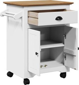vidaXL vidaXL Wózek kuchenny, BODO, biało-brązowa, 72x45x80 cm 5