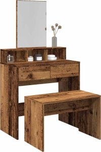 vidaXL Taboret toaletowy Stare drewno 70x35x45 cm Drewno klejone 1