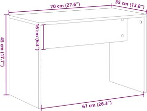 vidaXL Taboret toaletowy Stare drewno 70x35x45 cm Drewno klejone 8
