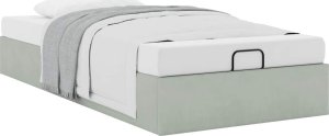 vidaXL vidaXL Rama łóżka otomana bez materaca, jasnoszara, 80x200 cm, aksamit 2
